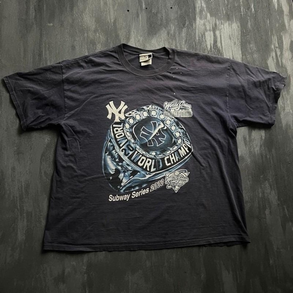 Vintage New York Yankees Shirt Mens XXL Blue 2000s World Series